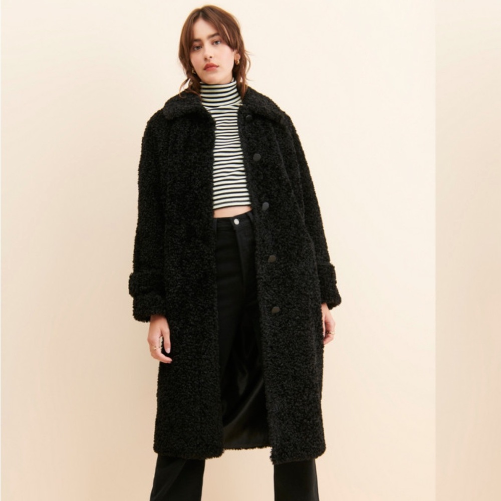 NVLT Black Fuzzy Coat - Medium